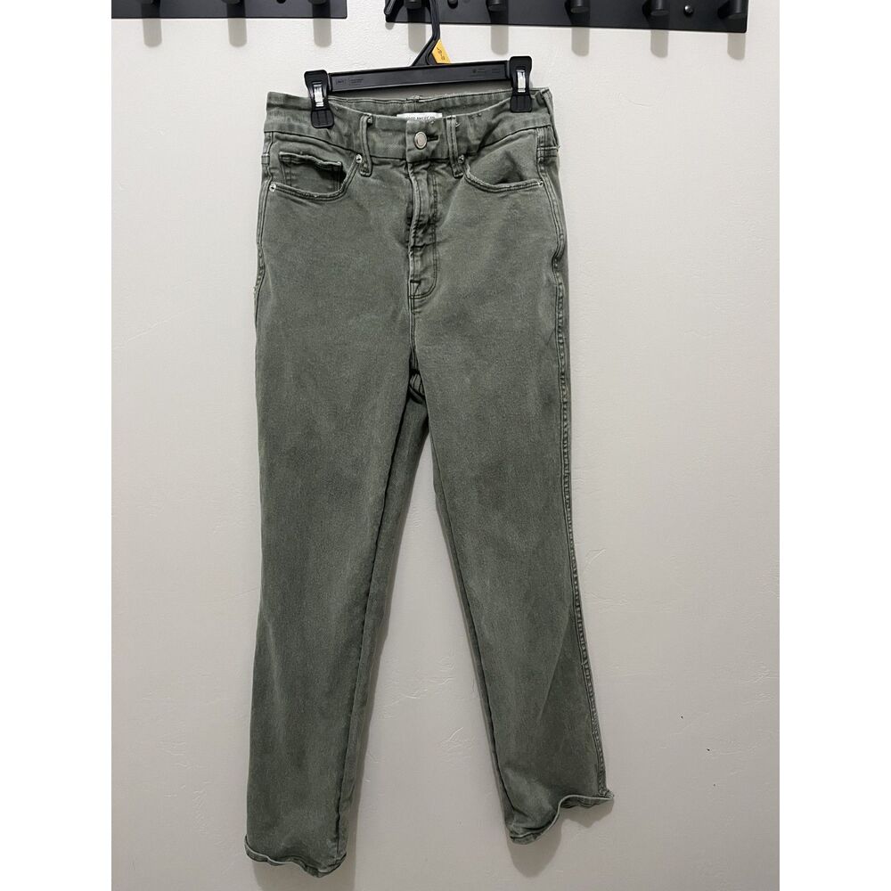 Good American High Rise Straight Leg Jeans Green Size 6 / 28